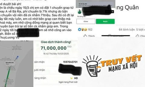 Đi Grab 71.000 đồng, hành khách chuyển nhầm thành 71 triệu đồng