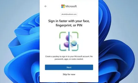 Microsoft chính thức loại bỏ mật khẩu, mặc định dùng passkey cho mọi tài khoản mới