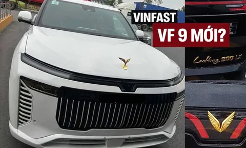 SUV mới giống VinFast VF 9 lộ màu sơn trắng cho thấy nhiều đường nét khác hẳn 'bản gốc', logo đặt nổi kiểu Rolls-Royce