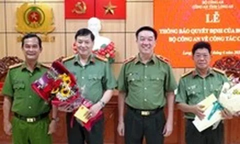 Hai phó giám đốc Công an Long An nhận nhiệm vụ phó cục trưởng thuộc Bộ Công an
