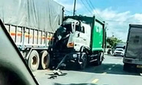 Xe rác tông đuôi xe tải trên tỉnh lộ 8, một người chết