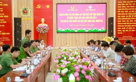 Bộ Công an làm việc với Nghệ An khắc phục hậu quả bão Kajiki tại Khu di tích Kim Liên