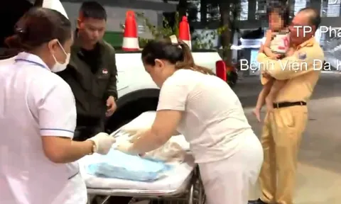Cảnh sát giao thông đưa sản phụ sắp sinh trên cao tốc Cam Lâm - Vĩnh Hảo đến bệnh viện