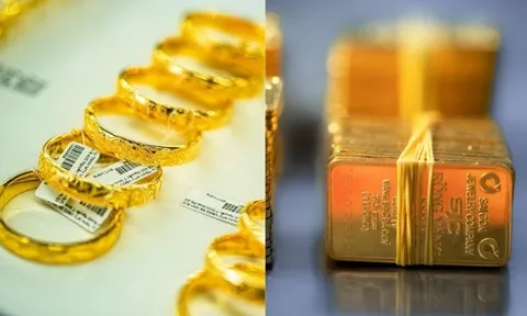 Giá vàng đồng loạt giảm rất mạnh