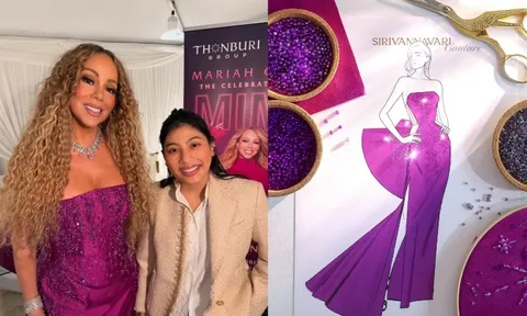 Công chúa Thái Lan thiết kế váy lụa cho Mariah Carey trong đêm nhạc tại Bangkok
