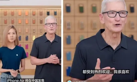 CEO Tim Cook bất ngờ tham gia livestream bán iPhone Air ở Trung Quốc