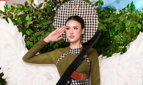 Trịnh Mỹ Anh mang trang phục dân tộc lấy cảm hứng hình tượng phụ nữ Việt đến Miss Earth 2025
