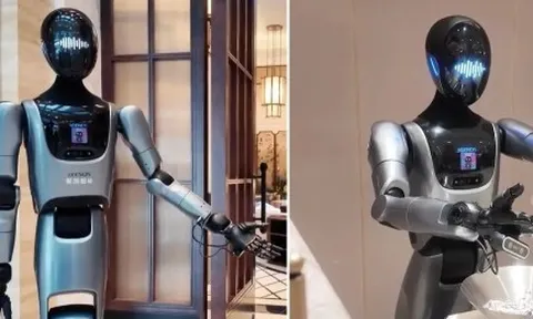 Khách sạn ở Trung Quốc dùng robot hình người làm lễ tân, dọn phòng