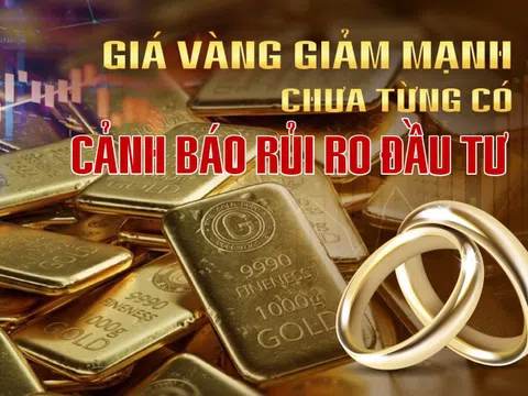 Giá vàng giảm mạnh chưa từng có, cảnh báo rủi ro đầu tư