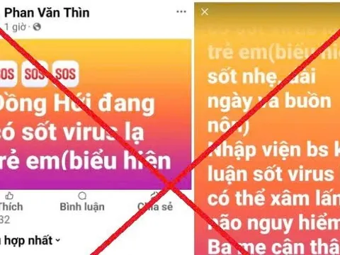 Thông tin trẻ mắc virus lạ có thể xâm nhập vào não ở Quảng Bình là sai sự thật