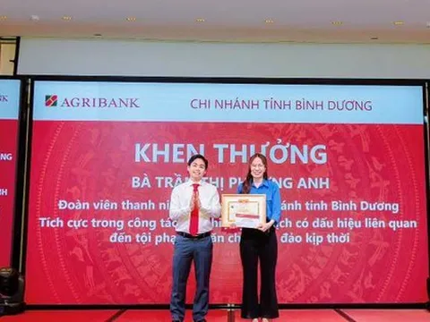 Bình Dương: Nhân viên Agribank báo công an phong tỏa tài khoản ngân hàng sau khi thấy nhiều giao dịch bất thường, được khen thưởng vì ngăn chặn kịp thời hành vi lừa đảo