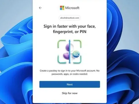 Microsoft chính thức loại bỏ mật khẩu, mặc định dùng passkey cho mọi tài khoản mới