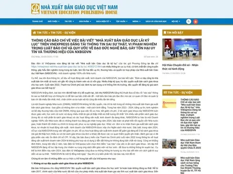 NXB Giáo dục Việt Nam lên tiếng về bài báo "gây tổn hại uy tín và thương hiệu"