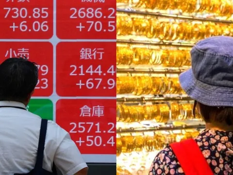 Chứng khoán phập phù, giá vàng tăng rất mạnh