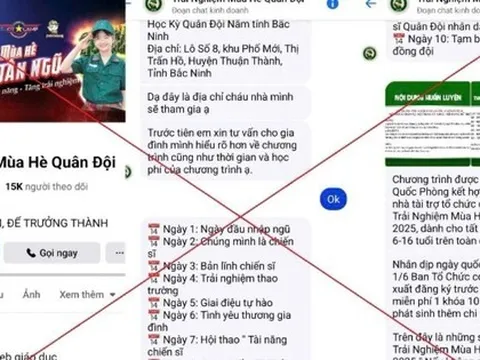 Đăng ký Trại Hè quân đội miễn phí trên MXH, nhiều người bị chiếm đoạt số tiền lớn