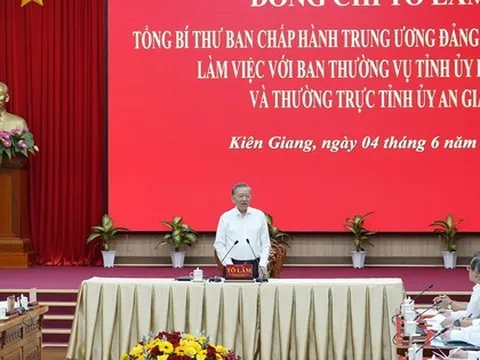 Tổng Bí thư Tô Lâm: Hợp nhất An Giang và Kiên Giang mở ra cơ hội tái cấu trúc hệ thống hạ tầng vùng