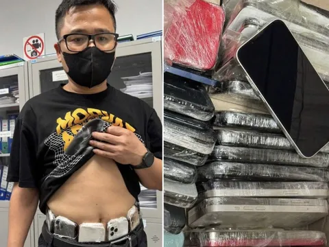 Người đàn ông 'băng bó' 64 chiếc điện thoại quanh người nhập cảnh Nội Bài
