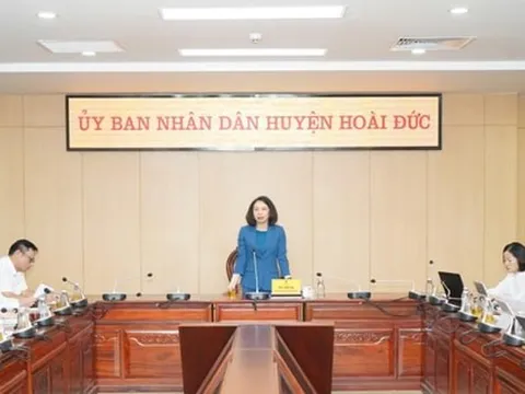 Phó Chủ tịch UBND thành phố Hà Nội Vũ Thu Hà làm việc với huyện Hoài Đức về công tác sắp xếp đơn vị hành chính cấp xã