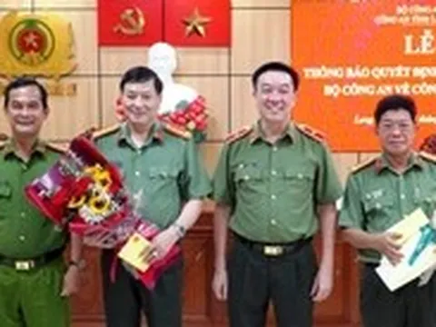 Hai phó giám đốc Công an Long An nhận nhiệm vụ phó cục trưởng thuộc Bộ Công an