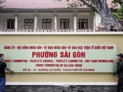 Trụ sở quận 1,TP.HCM đã đổi bảng tên thành phường Sài Gòn