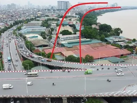 Cận cảnh vị trí được đề xuất xây dựng “Đại lộ và cảnh quan” ven sông Hồng