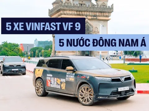 5 chiếc VinFast VF 9 xuyên 5 nước Đông Nam Á: ‘Khởi đầu dù vỡ lốp, vướng thủ tục nhưng không nản lòng’