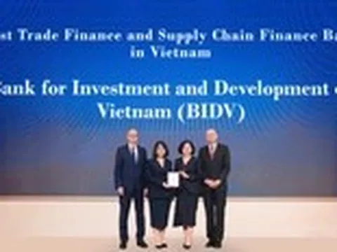 BIDV khẳng định vị thế với giải thưởng tài trợ thương mại quốc tế