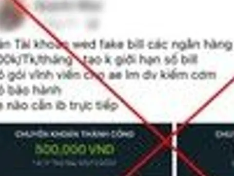 Bắt 5 đối tượng bán hình ảnh hóa đơn chuyển khoản ngân hàng giả