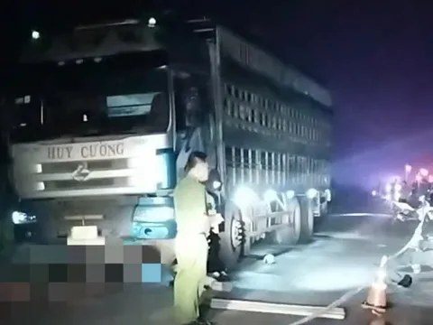 Tai nạn giữa xe máy và xe tải trên đường không đèn chiếu sáng, 2 người chết, 1 trẻ bị thương
