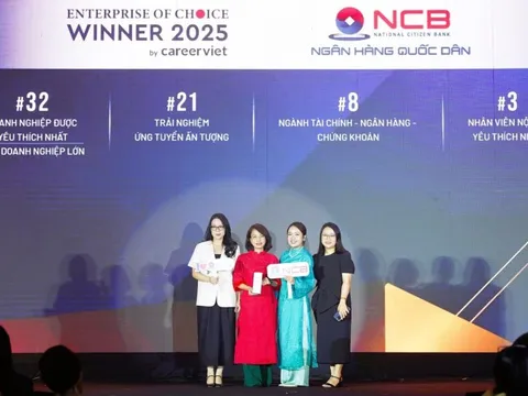 NCB lọt Top 10 “Doanh nghiệp được yêu thích 2025” ngành tài chính - ngân hàng Việt Nam