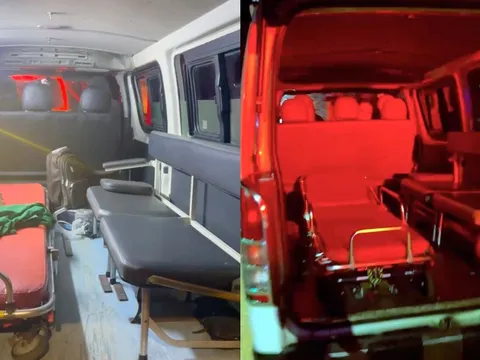 Xe cứu thương bật đèn ưu tiên chạy trên quốc lộ 20 dù không chở bệnh nhân